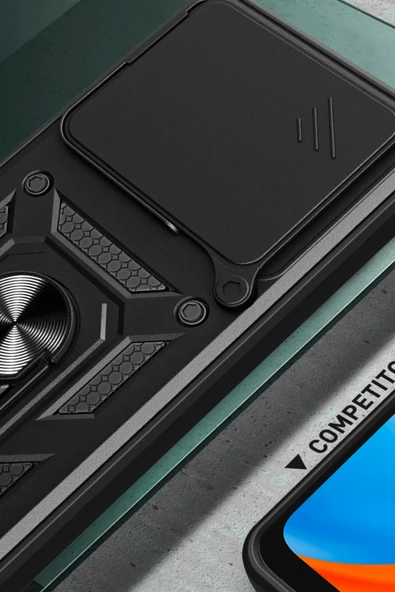 Xiaomi Mi 14T Pro Kılıf Pars Lens Yüzüklü Silikon - Lacivert-(5796) - Resim 2