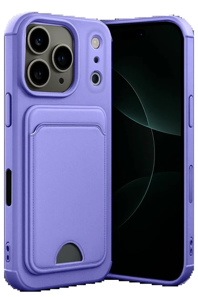 Apple iPhone 17 Pro Kelvin Kartvizitli Silikon - Lila-(5796) ürün görseli 1