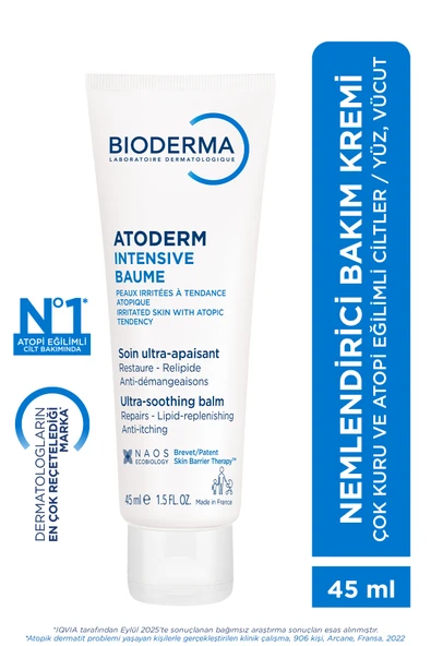 Bioderma Atoderm Intensive Balm Atopi Eğilimli Ciltler için Seyahat Boy Nemlendirici ve Onarıcı Krem 45 ml ürün görseli 1