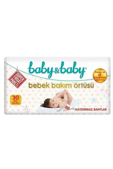 Baby&Baby Bebek Bakım Örtüsü 60x60cm Alt Açma Bezi 30'lu Paket ürün görseli 1