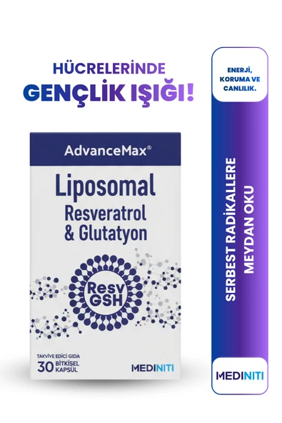 AdvanceMax Lipozomal Resveratrol Glutatyon 30 Kapsül ürün görseli 1