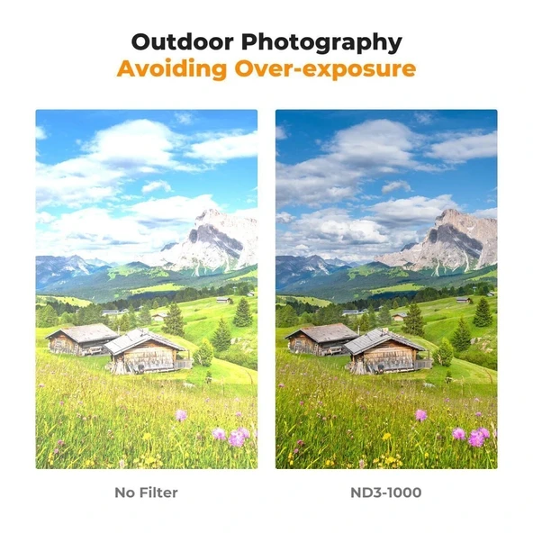K&F 72mm Nano-D Serisi ND3-ND1000 Filtre (1.5-10 Stop) - Resim 3
