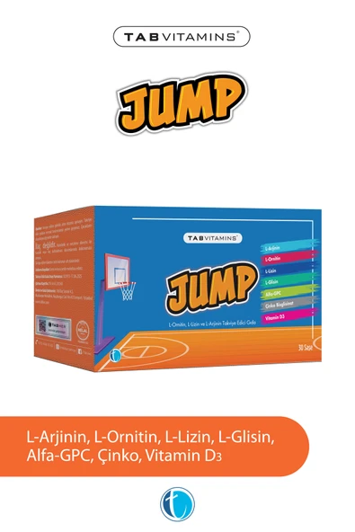 Tabvitamins JUMP 30 Saşe L-Arjinin, L-Ornitin, L-Lizin, Alfa GPC ürün görseli 1