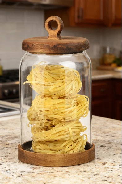 Nora 1850 ml Akasya Kapaklı Saklama Kabı ürün görseli 1