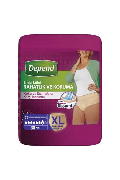 Depend Kadın Emici Külot Ekstra Büyük Boy (XL) 30’lu ürün görseli 1