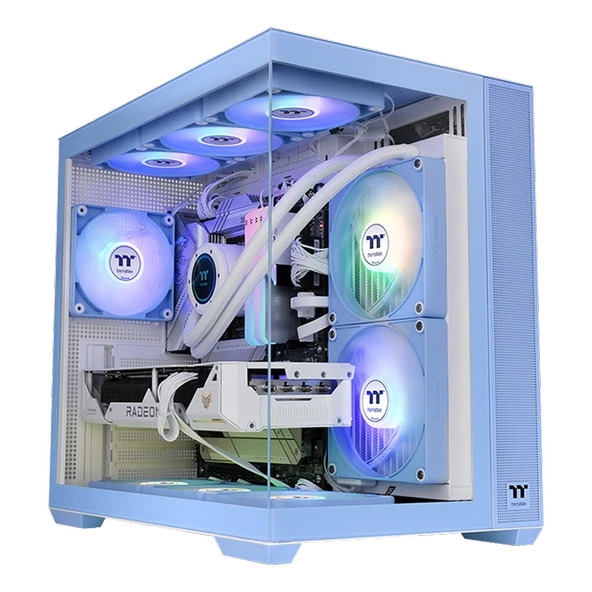 Thermaltake View 380 850W 80+ Gold ARGB USB 3.2 Hydrangea Blue ATX Mid Tower Kasa CA-3Z2-85MFWE-00 ürün görseli 1