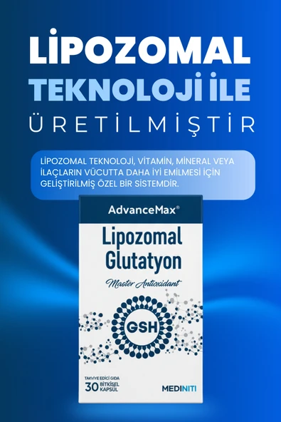 AdvanceMax Lipozomal Glutatyon 30 Kapsül - Resim 6