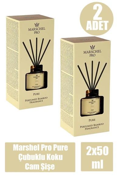 Marshel Pro Pure Çubuklu Koku Cam Şişe 50 ml 2 Adet ürün görseli 1