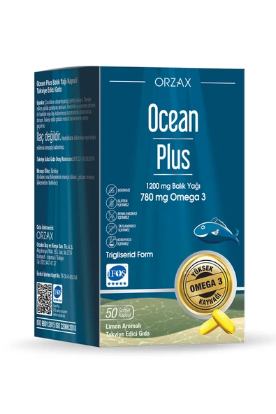 Ocean Plus Omega 3 Balık Yağı 1200 MG 50 Kapsül ürün görseli 1