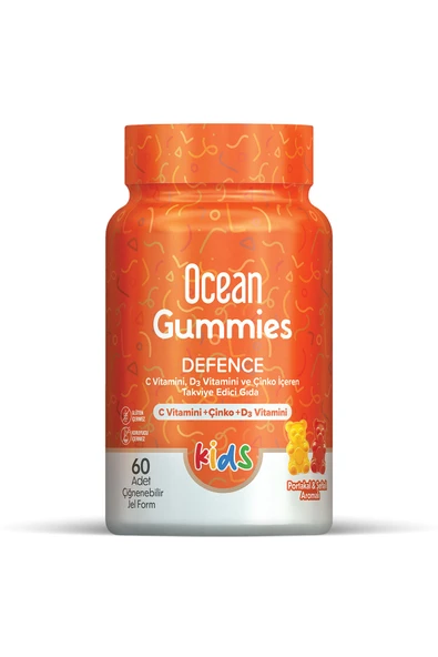 Ocean Smart Gummies Defence C Vitamini , D3 Vitamini Ve Çinko Içeren Takviye Edici Gıda 60 Jel Table ürün görseli 1