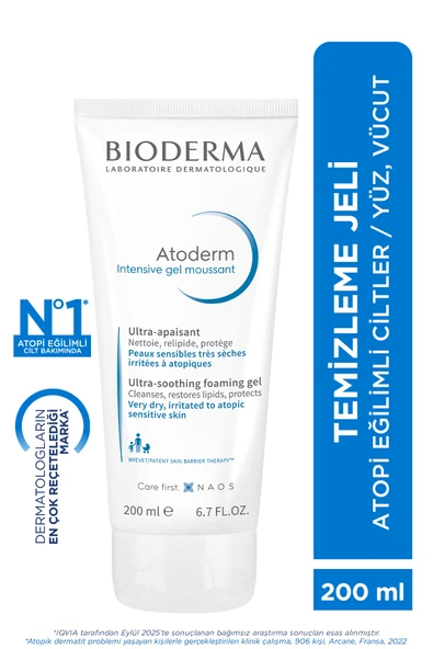 Bioderma Atoderm Intensive Foaming Gel Çok Kuru Atopi Eğilimli Cilt Onarıcı Temizleme Jeli Niasinamid 200 ml ürün görseli 1
