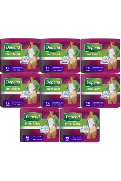 Depend Emici Külot Hasta Bezi XL - Extra Büyük Kadın 80 Adet (8PK*10) ürün görseli 1