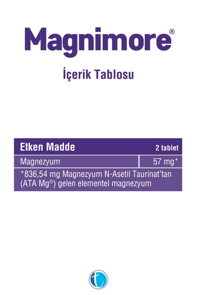 Tab İlaç Magnezyum 60 Tablet N-Asetil Taurinat - Resim 2