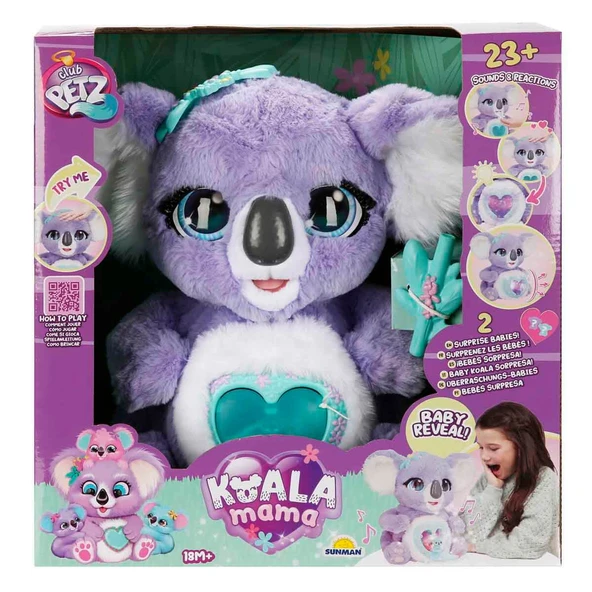 Sesli ve Işıklı İnteraktif Peluş Anne Koala - Resim 4