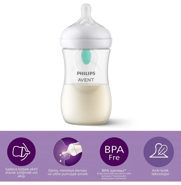 Philips Avent Natural Response PP Antikolik Biberon 260 ML 1 Ay+ SCY673/01 - Resim 11