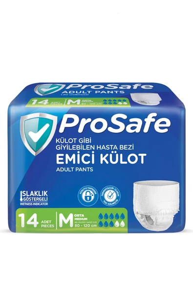 PROSAFE Külotlu Yetişkin Hasta Bezi Emici Külot Orta(M) 14'LÜ ürün görseli 1