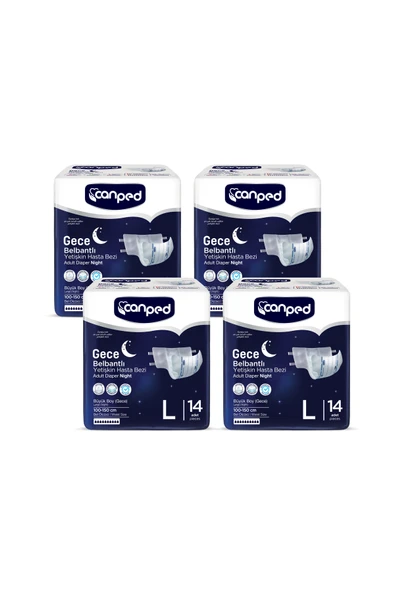 Canped Gece Belbantlı Yetişkin Hasta Bezi Büyük Boy 56 Adet (14x4) ürün görseli 1