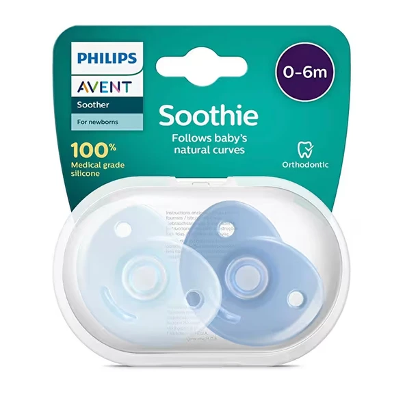 AVENT SOOTHİE 0-6 AY ERKEK 2 Lİ EMZİK ürün görseli 1