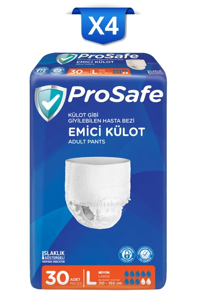 PROSAFE Külotlu Yetişkin Hasta Bezi Emici Külot Büyük 30'lu X4 ürün görseli 1