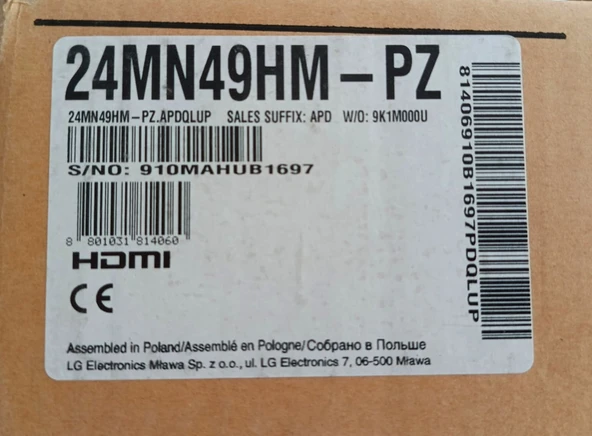 2.EL LG 24MN49HM-PZ 24" 61 Ekran HD Ready LED TV Monitör - Resim 6