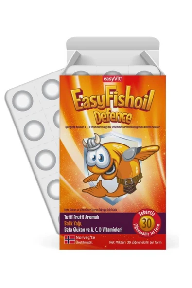 Easy Fishoil Defence Beta Glukan Balık Yağı Çiğnenebilir 30 Jel ürün görseli 1