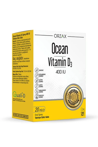 Ocean Orzax Vitamin D3 400IU Sprey 20ml ürün görseli 1