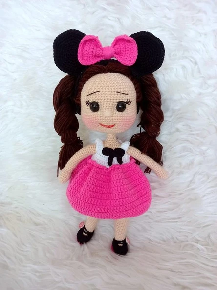 Minnie Mouse Güzeli Bebek Amigurumi Organik Oyuncak ürün görseli 1