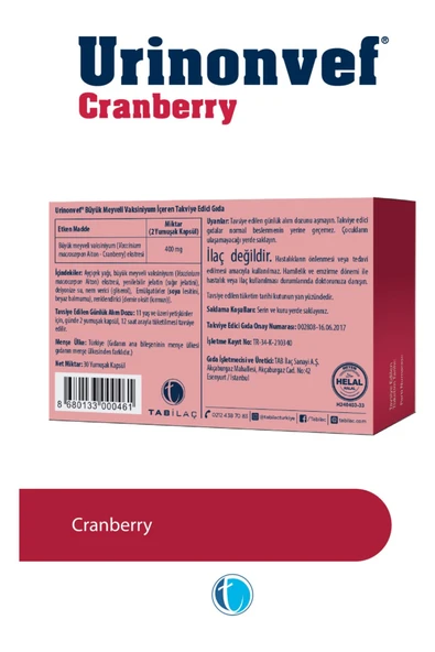 Urinonvef Cranberry 30 Yumuşak Kapsül - Resim 2