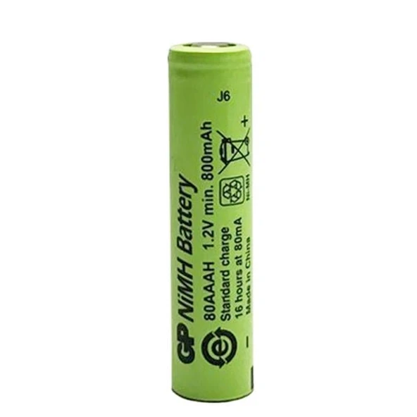 GP 1.2 Volt 800 Mah Düz Kafa Şarjlı AAA İnce Kalem Pil 80AAH ürün görseli 1