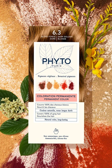 Phyto Color Amonyaksız Kalıcı Bitkisel Saç Boyası 6.3 Koyu Kumral Dore - Resim 5