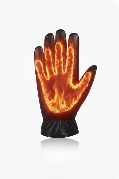 DeepSEA Erkek İçi Kürklü Dokunmatik Ekran Uyumlu Suni Deri Eldiven 2600164 - Resim 3