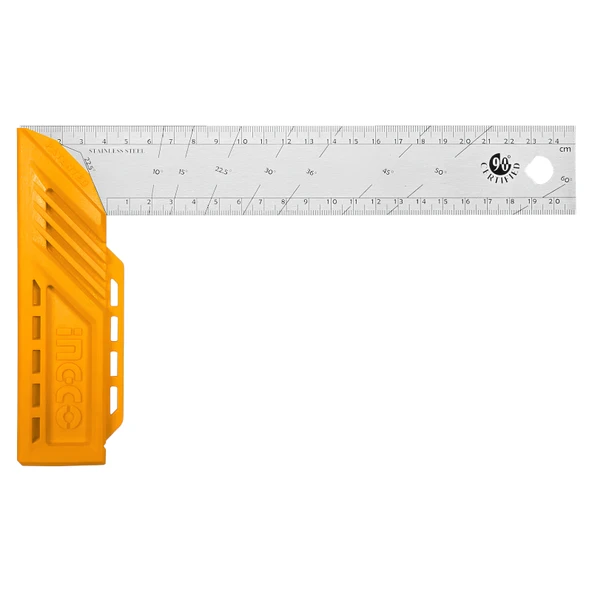 Ingco HAS123002 300mm Endüstriyel Açılı Çelik Gönye/Cetvel - Resim 2