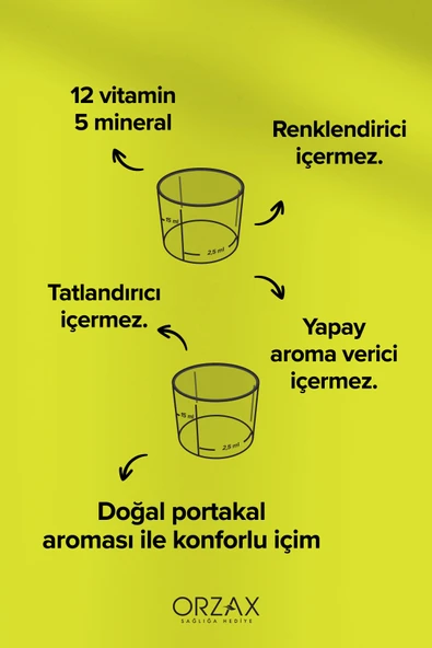 Ocean Vm Vitamin Mineral 150ml Portakallı Şurup - Resim 3