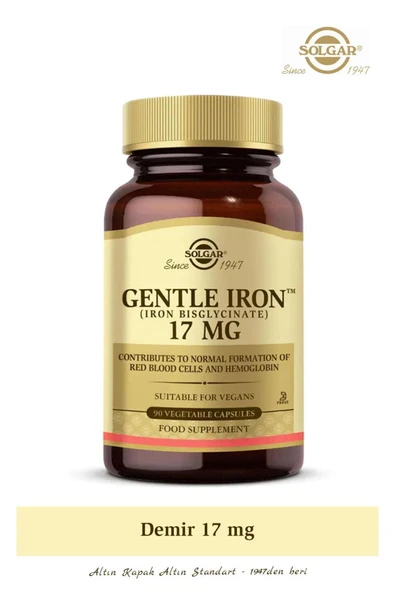 Solgar Gentle Iron 17mg 90 Kapsül ürün görseli 1