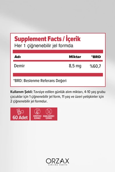 Ocean Gummies Iron 60 Çiğnenebilir Form - Resim 2