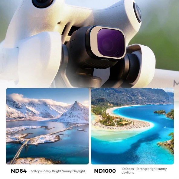 K&F DJI Mini 4 Pro ND Filtre 6 Parça Set (ND4 + ND8 + ND16 + ND32 + ND64 + ND1000) - Resim 5