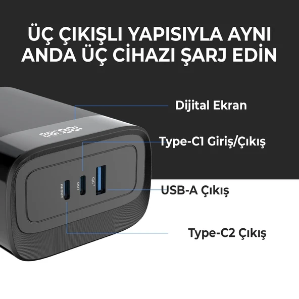 Bix PB140W 30000 mAh Hızlı Şarj Powerbank - Resim 3