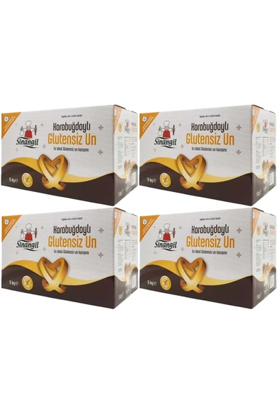 Sinangil Glutensiz Un 20kg (20000GR) Kutu Karabuğdaylı (4PK*5KG) ürün görseli 1