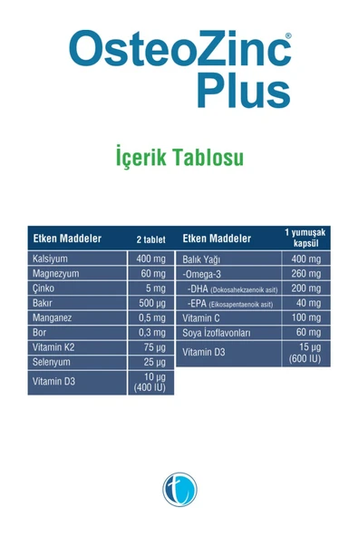 Osteozinc Plus 60 Tablet + 30 Yumuşak Kapsül - Resim 3