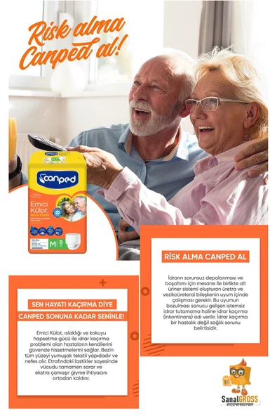 Canped Emici Külot Hasta Bezi Medium Orta Boy 9'lu x 3 Paket - Resim 6