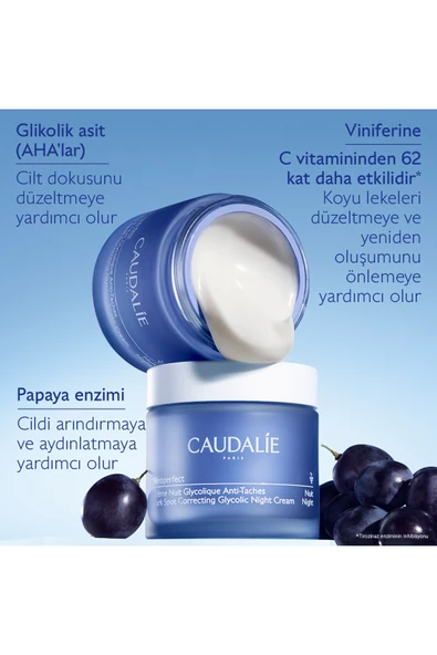 Caudalie Yedek Kapsül Vinoperfect Glikolik Gece Kremi 50 ml - Resim 3