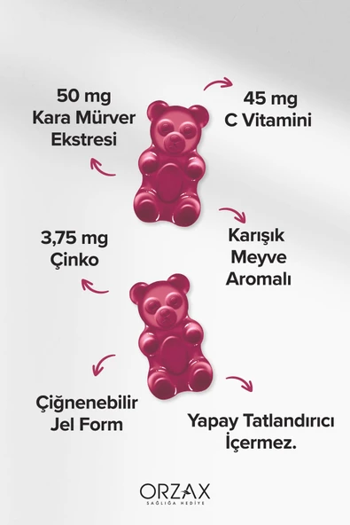 Ocean Smart Gummies Sambucus Takviye Edici Gıda 60 Adet 8697595872680 - Resim 3