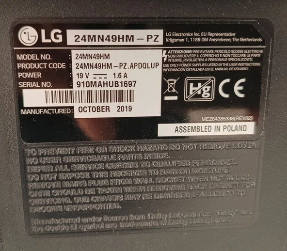 2.EL LG 24MN49HM-PZ 24" 61 Ekran HD Ready LED TV Monitör - Resim 5