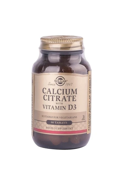 Solgar Calcium Citrate with Vitamin D3 60 Tablet ürün görseli 1