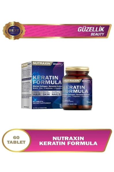 Nutraxin Keratin Formula 60 Tablet - Saç Bakım Vitamini ürün görseli 1