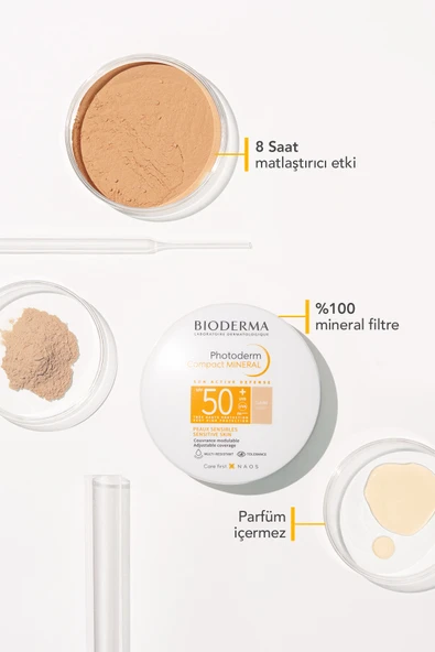 Bioderma Photoderm Compact Mineral SPF50 Renkli 10 gr - Light - Resim 4