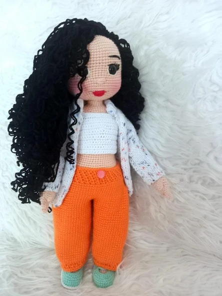 Kış Güzeli Bebek Amigurumi Organik Oyuncak - Resim 4