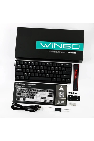 silabor WIN60 He Manyetik Klavye Rapid Trigger Graywood Swtich 8000Hz Rgb Tkl Hot Swap Oyuncu Klavyesi Siyah - Resim 4