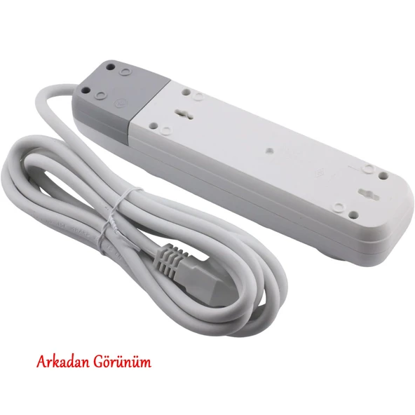 Topraklı Kablolu 4'lü Grup Priz Fiş Çoğaltıcı 10 Metre Çoklu Uzatma Kablosu Anahtarsız Monofaze - Resim 5