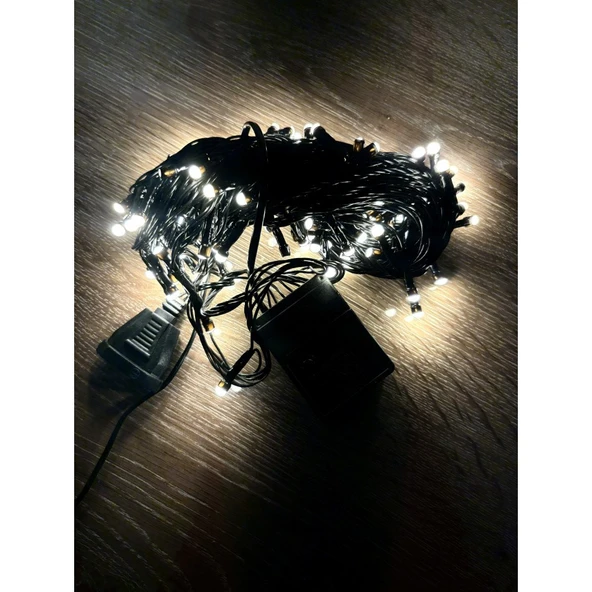 10 Metre 100 LED Damla Uçlu Gün Işığı  Siyah Kablo (Ürün görselde birebir olan modeldir.) ürün görseli 1